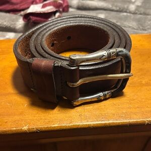 Remo Tulliani Brown Leather Belt with Gold Buckle